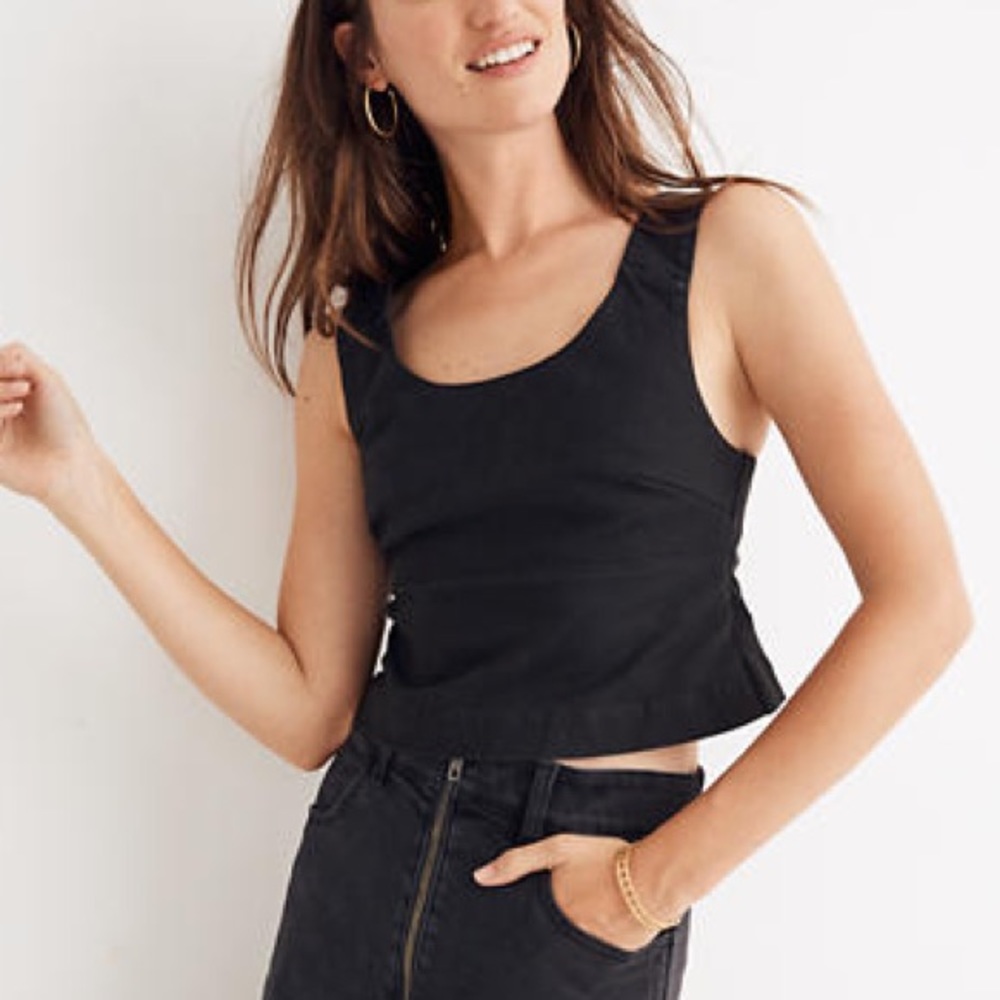Madewell | Black Structured Crop Top